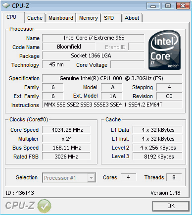 Core i7 965 Extreme edition overclocking